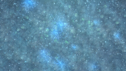 Generated particles floating through blue space with lightning, abstract background. Underwater Abstract Bubbling, backdrop