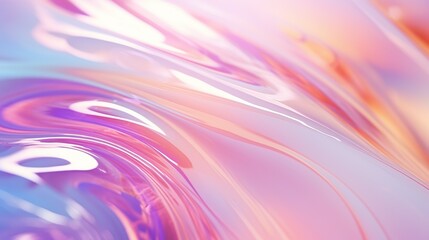 Canvas Print - A smooth and flowing abstract image with a blend of pink and blue colors, giving a feel of calmness and creativity