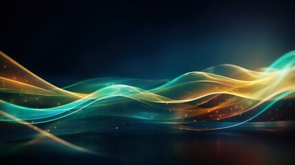 Wall Mural - this image captures the essence of dynamic motion with vibrant, colorful abstract light waves flowin
