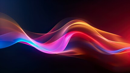 Sticker - Flowing waves of radiant colors blend beautifully against a night sky backdrop, invoking a sense of fluid motion