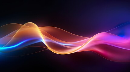 Canvas Print - colorful waves glow with a silky smooth motion, lending a touch of artistic flair to the space-theme