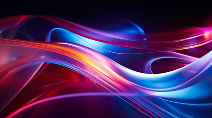 Canvas Print - this image features captivating abstract waves in vibrant colors of blue, red, and purple, giving a 