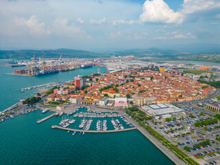 Wall Mural - Aerial view of Slovenian town Koper