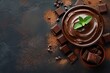 Chocolate Mousse background with empty Space for text, realistic photography