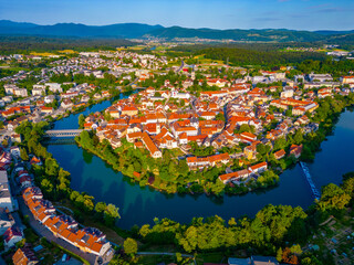 Wall Mural - Aerial view of Novo Mesto in Slovenia