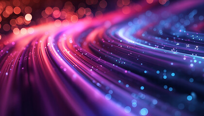 technology wave background, network concept, internet visualisation, futuristic big data, blue and magenta