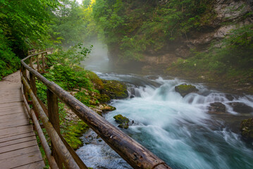 Wall Mural - Vintgar gorge during a summer morning in Slovenia