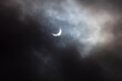 Solar eclipse 2024 seen through a cloudy sky near Toronto. Photo taken moment after the total eclipse.
