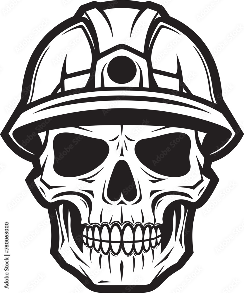 Hard Hat Skull: Vector Logo Design for Construction Workers Bone ...