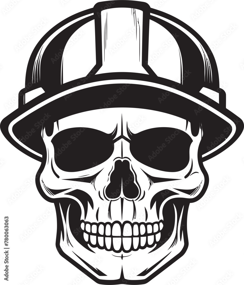 Skull Safety Sentinel: Construction Helmet Vector Logo Hardhat Safety ...
