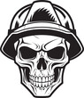 © BABBAN - Hard Hat Sentry: Iconic Skull in Construction Helmet Graphics Construction Sentinel: Vector Logo Design for Construction Sites