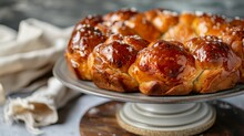 A Close-up Of Glazed Monkey Bread With Sweet Caramelized Sugar And Sticky Dessert Texture