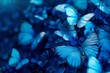 butterflies that are blue. Beautiful simple AI generated image in 4K, unique.
