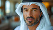 Portrait of a middle eastern man with traditional arabian clothes