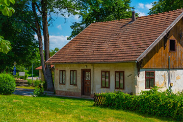 Old houses in Brezice village in Slovenia