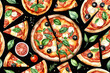 slice of pizza with vegetables.  AI generative	
