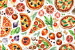 pizza with vegetables..  AI generative	
