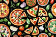 Pizza with vegetables..  AI generative	