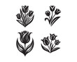 Tulip flower silhouette vector icon graphic logo design