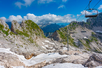 Poster - Summer day at Kanin-Bovec ski resort in Slovenia