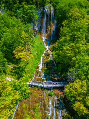 Wall Mural - Sopotnica waterfall in Serbia during a summer sunny day