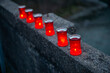 Candles lit to illuminate the path