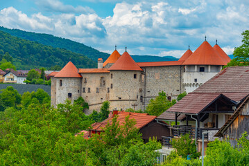 Sticker - Panorama view of Zuzemberk castle in Slovenia