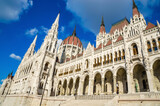 Fototapeta Tulipany - Beautiful view of Hungarian parliament, Budapest , Hungary