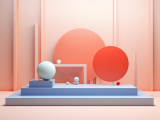 Wall Mural - Modern design is evident in a 3D rendering of colorful line patterns
