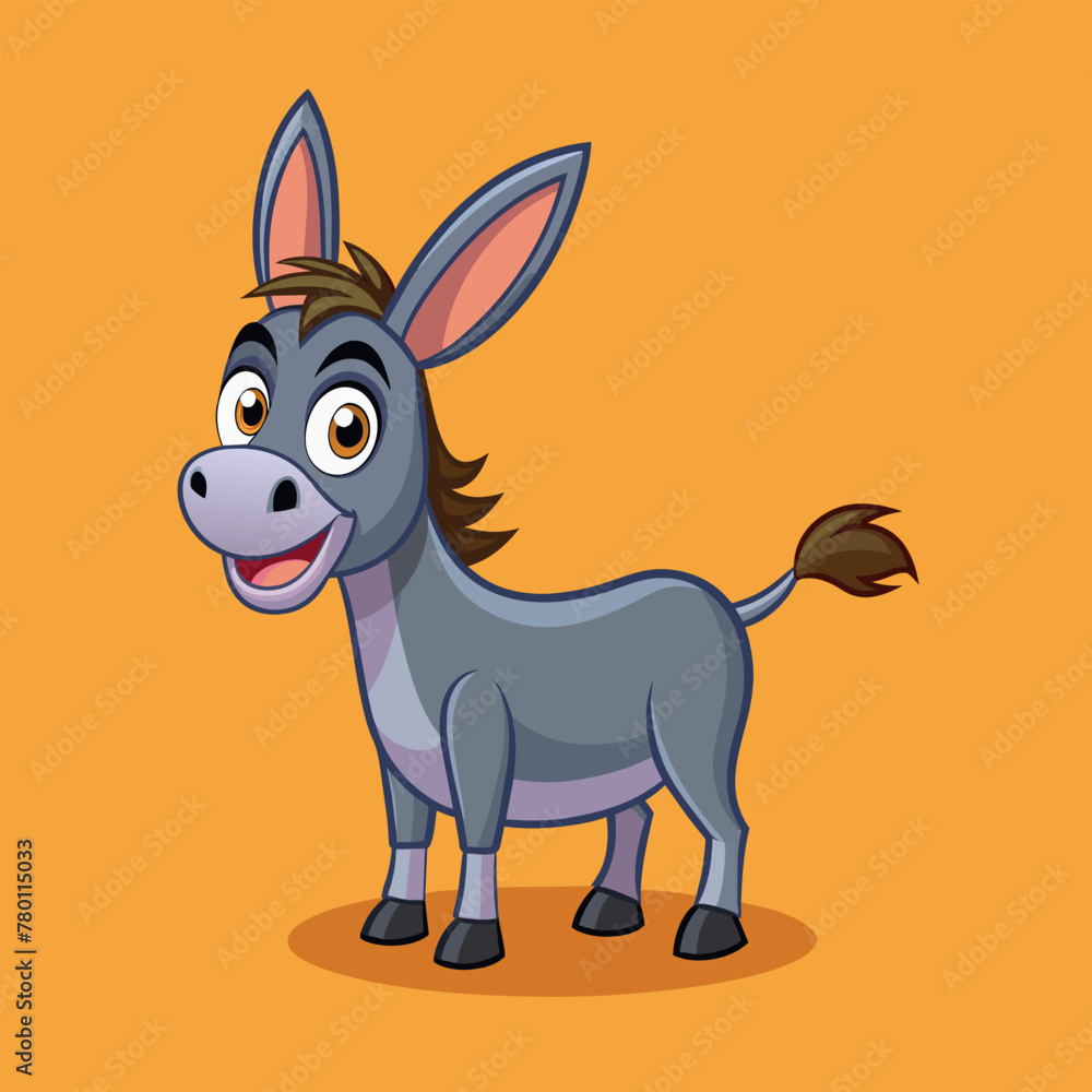 Cartoon donkey smile and happy vector image Stock Vector | Adobe Stock