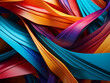 Concept of creativity shines through in a background of colorful paper strips