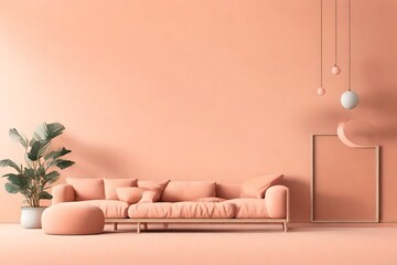 Wall Mural - modern living room with sofa