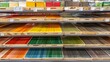 choosing wood protection paint color in building materials shop