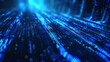 Abstract technology background with glowing blue binary code