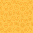 summer seamless pattern with orange fruit slices- vector illustration