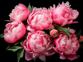 Wall Mural - Admire the exquisite beauty of freshly bloomed pink peonies