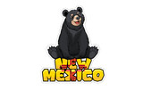 Fototapeta Do akwarium - Cute Vector cartoon New Mexico sticker with black bear 