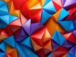 Web design features a colorful geometric background for a vibrant appeal
