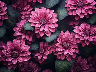 Wall Mural - A picturesque arrangement of flora on a green backdrop celebrates nature's splendor