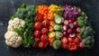 A vibrant and healthy array of fresh vegetables artfully arranged in a heart shape symbolizing love for healthy eating