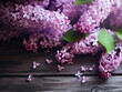 Studio shot featuring exquisite lilac against wood