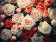Top view captures the beauty of blooming roses