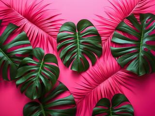 Poster - Tropical foliage crafted from paper exhibits subtle, muted tones