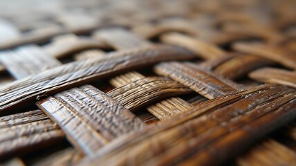 Wall Mural - A Detailed Close-Up: Capturing the Intricate Texture of Wicker Weave