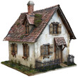 house in the village isolated on transparent background