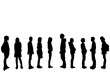 © Michael - Silhouette outline of people standing in a line.