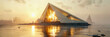 Iconic Museum at Dusk, Capturing the Intersection of Historical Art and Modern Architectural Innovation