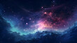 © yonshan - Digital blue and purple nebula starry abstract graphic poster web page PPT background
