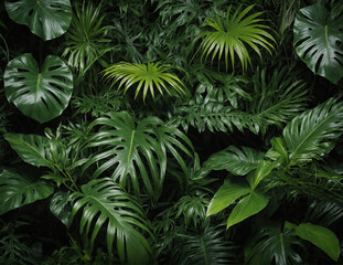  Nature green leave pattern background and texture.