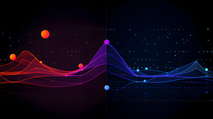 Digital blue and purple mountain curve abstract graphic poster web page PPT background